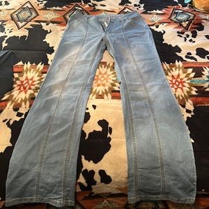 boot cut jeans size small, waist size- 26.8 inch